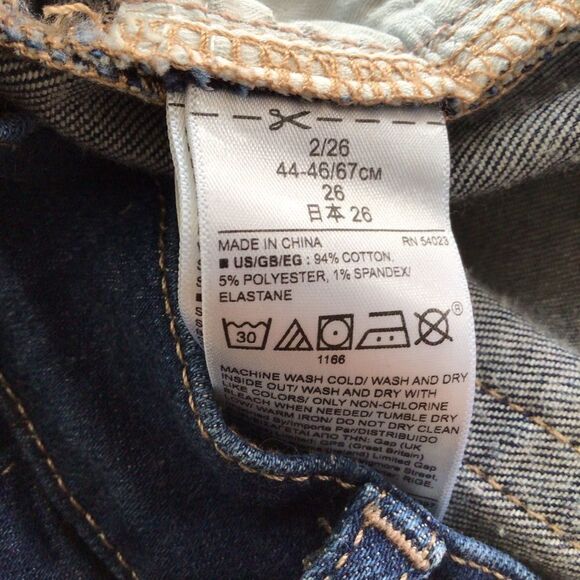 GAP 1969 distressed jeans true skinny high rise waist waisted stretchy size 2/26 - Picture 7 of 12